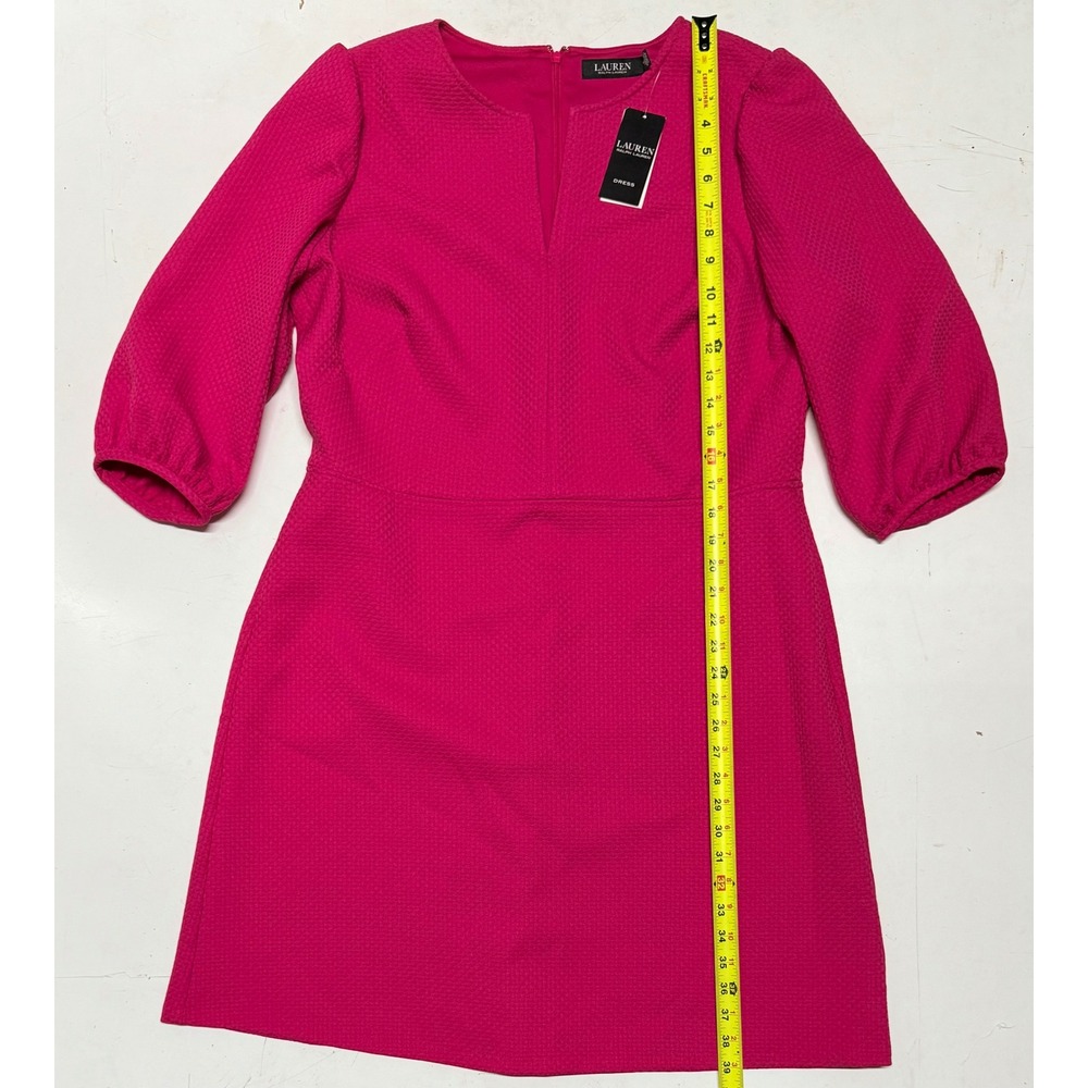 LAUREN Ralph Lauren Black Label Pink Textured Dress New with Tags Womens Size 16